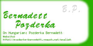 bernadett pozderka business card